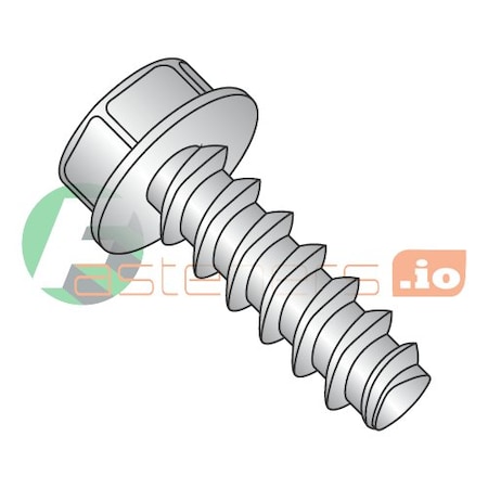 Newport Fasteners Thread Forming Screw, #10 x 5/8 in, 18-8 Stainless Steel Hex Head Hex Drive, 3500 PK 366829
